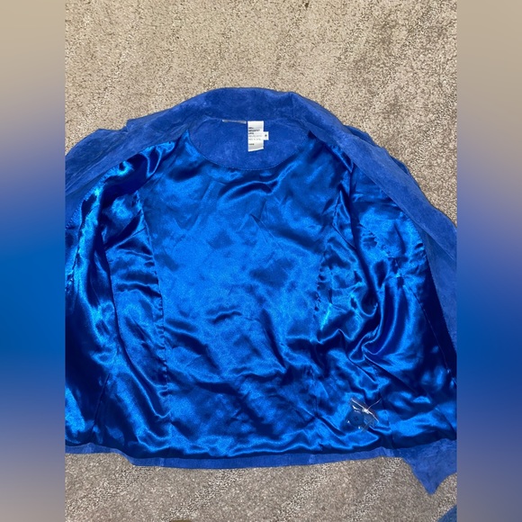 Vintage 100% Leather Cobalt Blue Jacket! - Picture 4 of 12